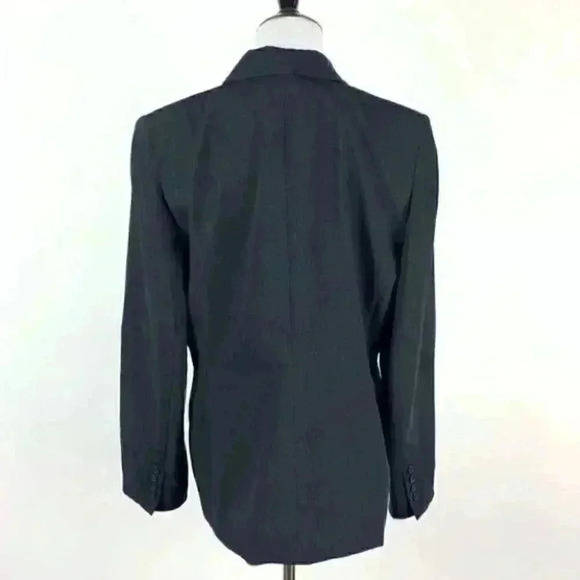 Dress barn blazer size 14 black with blue pindot two button jacket with pockets - Picture 7 of 14